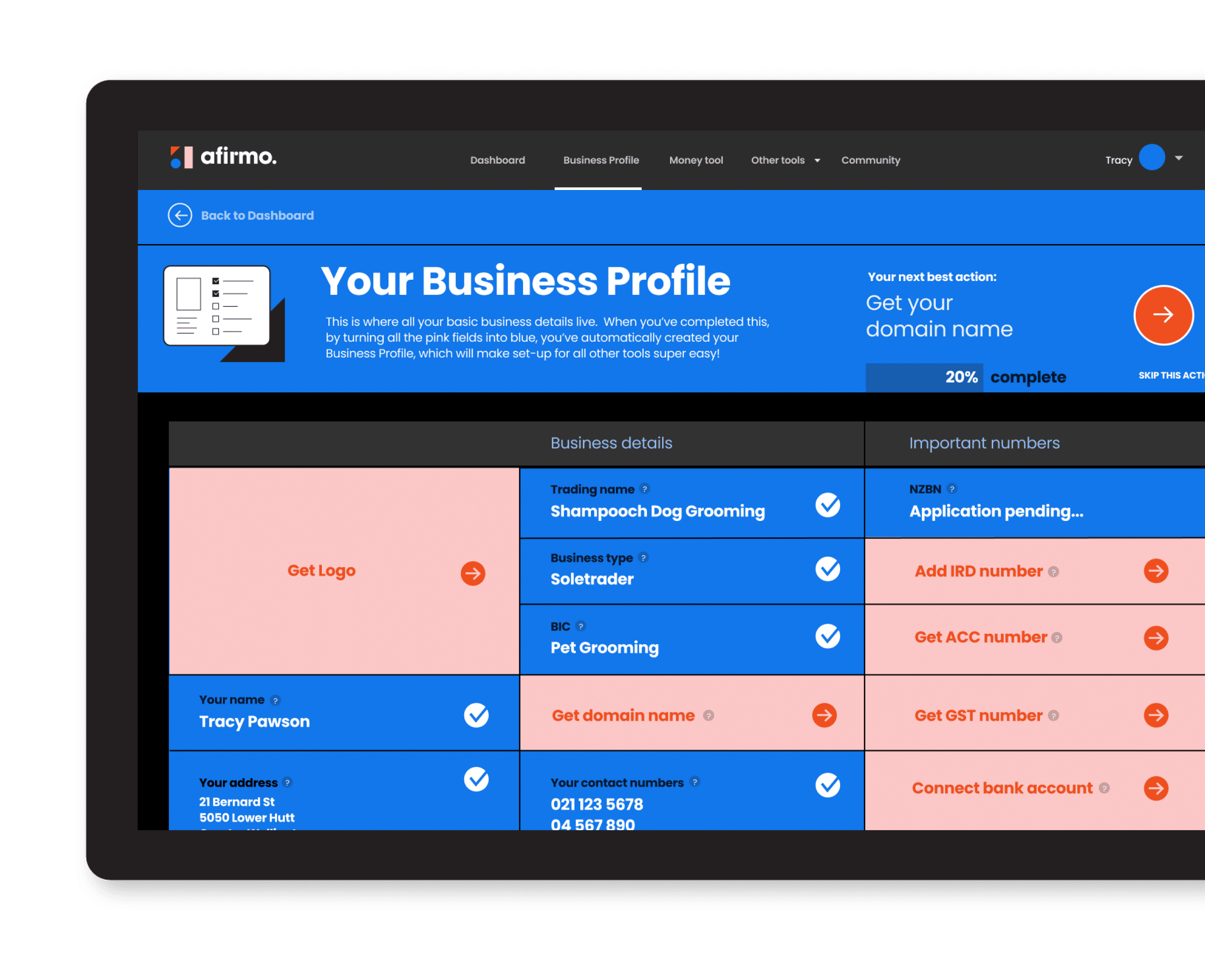 Tablet Preview - Your Business Profile